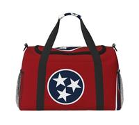 Tennessee State Flag Print Sac de week-end pour femme, sacs de voyage, articles personnels, sac de voyage, sac de voyage, accessoires de voyage, Noir , Taille unique