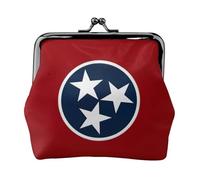 Tennessee State Flag Print Vintage Leather Change Purse Elegant Small Coin Purse for Women Coin Pouch Wallet Mini