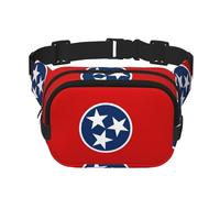 Tennessee State Flag Sac banane carré double couche avec sangle réglable pour activités de plein air, noir, taille unique, Noir , Taille unique