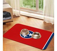 Tennessee State Flag Tapis d'alimentation en similicuir absorbant l'eau pour animal domestique 30 x 45 cm antidérapant durable pour gamelles de chat et chien