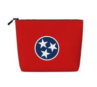 Tennessee State Flag Trousse de maquillage style chanvre - Pochette de rangement étanche pour produits de toilette de voyage et rangement quotidien