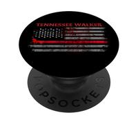 Tennessee Walker Cheval avec Drapeau américain PopSockets PopGrip Adhésif