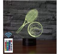 Tennis (B) 3d Illusion Veilleuse Jouets,Décor De Maison Led Lampe De Chevet Table,Tactile & Télécommander 16 Couleurs,Cadeau D'anniversaire De Noël Pour Filles Garçons Enfants Amis Et Famille