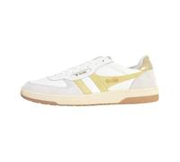 Tennis Basket Basses Gola Hawk Blanc Citron Or Femme - Lacets - Cuir - Confort Exceptionnel 42