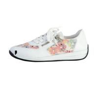 Tennis Basket Basses - RIEKER - N111 - Blanc - Cuir - Lacets - Femme 36