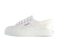 Tennis Basket Basses Superga à Lacets 2730 Lame Blanc Brillant Femme - SUPERGA - Blanc - Lacets - Plat 41