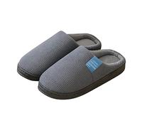 Tennis Chaussure Homme Scratch Large Men's Shoes Women's Indoor Slippers Soft-Soled Home Shoes Warm Men's Slipper Pantoufles Homme Cher (Grey, 44-45)