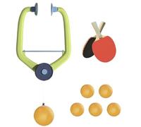 Tennis de Table de réglable - Kit de démarrage Portable, entraîneur d'entraînement à Montage sur, Ensemble d'exercices, 2 Raquettes en Bois, 6 balles de | Jeu de Cadre de i