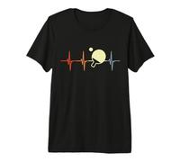 Tennis de Table Heartbeat Vintage Look T-Shirt Haut de Gamme