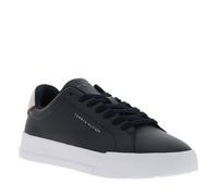 Tennis en cuir bleu marine à lacets avec semelle à talon plat 41