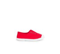 Tennis en toile avec bout caoutchouc sans lacets rouge 37