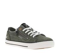 Tennis kakis avec un zip sur le côté extérieur et à lacets plats blancs 44