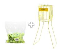 Tennis-Point Sac de 60 balles TP Stage 1 + panier ramasse balles nosize