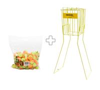 Tennis-Point Sac de 60 balles TP Stage 2 + panier ramasse balles nosize