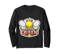 Tennis Queen Girl Player Lover Woman Coach Fan Citation Dire Manche Longue