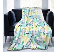 Tennis Rackets and Balls Soft Throw Blanket All Season Microplush Warm Blankets