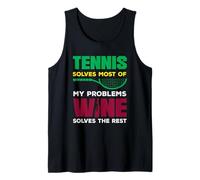 Tennis résout la Plupart de Mes problèmes Joueur de Tennis sur Le vin Débardeur