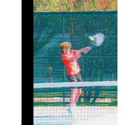 Tennis Themed Composition Notebook, Oil Paint Art, Wide Ruled, 100 pages