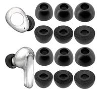 TENNMAK 12X Embouts mémoire de Forme compatibles avec JBL,6 Paires, Noir. | Compatibles avec JBL Tune Buds, Tune Buds 2, Wave Buds, Live Beam 2, 3, Tour Pro 2, 3, Live Pro 2. Memory Foam Eartips,