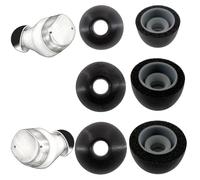 TENNMAK Embouts mémoire de Forme compatibles avec Sennheiser & Edifier | Compatibles avec Sennheiser MOMENTUM 3, 4, Sport, Edifier NeoBuds S, Pro, Pro 2. Memory Foam Eartips, 3 paires, noir.