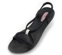Tenno Chaussures de bain pour femme - Chaussures de natation - Sandales de bain pour femme - Taille petite - Coupe étroite, Noir , 38 EU Étroit