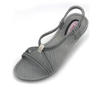 Tenno Chaussures de bain pour femme - Chaussures de natation - Sandales de bain pour femme - Taille petite - Coupe étroite, gris, 39 EU Étroit