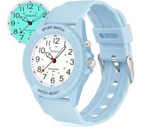 TENOCK Montre De Sport pour Femme Analogique éTanche Montre à Quartz Analogique éTanche 50 M avec Veilleuse pour Correspondre à La Mode Ou Activité Sportive (Bleu)