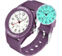 TENOCK Montre De Sport pour Femmes Montre Analogique à Quartz pour Hommes Montre éTanche 50M avec Veilleuse (Rose Rouge)