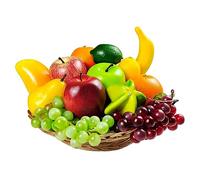 Tenorbass 13 Pcs Fruits Artificiels, Faux Fruits Décoration Maison Faux Fruits Réalistes pour Centres de Table Simulation de Fruits Décoration de Fête Pommes Artificielles Oranges Faux Raisins