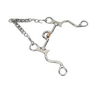 TENP Mors, Sculpture Design Exquis Western Style Pelham Mors Acier Inoxydable Cuivre pour Équitation pour Performance Équestre(130mm)