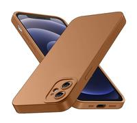 Tenphone Coque pour iPhone 12 (6,1"), Étui de Protection Antichoc en Silicone TPU Souple avec Protection Caméra - Marron