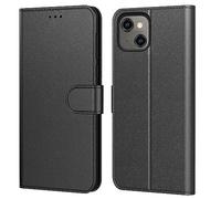 Tenphone Coque pour iPhone 14 / iPhone 13, Coque iPhone (6.1 Pouces),Etui Protection Housse Premium en Cuir PU, Pochette Flip Case Compatible avec iPhone 13 / IP 14 Book (Noir)