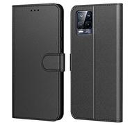 Tenphone Coque pour Realme 8 4G, Coque Realme 8 Pro 4G, Etui Protection Housse Premium en Cuir PU,Pochette Fermeture Magnétique,Flip Case Compatible avec Realme 8 / Realme 8 Pro 4G (Book Noir)