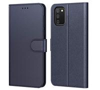 Tenphone Coque pour Samsung Galaxy A02S, Pochette Protection Etui Housse Premium en Cuir PU,Fermeture Magnétique,Flip Case Compatible avec (Samsung A02S, Book Bleu)