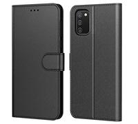 Tenphone Coque pour Samsung Galaxy A02S, Pochette Protection Etui Housse Premium en Cuir PU,Fermeture Magnétique,Flip Case Compatible avec (Samsung A02S, Book Noir)