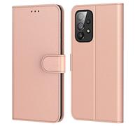 Tenphone Coque pour Samsung Galaxy A53 5G, Coque Samsung A53 5G, Etui Protection Housse Premium en Cuir PU,Pochette Flip Case Compatible avec Samsung Galaxy A53 5G (Book Rose)