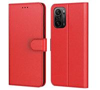 Tenphone Coque pour Xiaomi Poco F3, Coque Mi 11i 5G, Etui Protection Housse Premium en Cuir PU,Pochette Fermeture Magnétique,Flip Case Compatible avec (Poco F3 / Mi 11i 5G, Book Rouge)