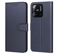 Tenphone Coque pour Xiaomi Redmi 10C, Coque Redmi 10C, Etui Protection Housse Premium en Cuir PU, Pochette Flip Case Compatible avec Xiaomi Redmi 10C, Book (Bleu)
