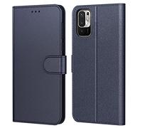 Tenphone Coque pour Xiaomi Redmi Note 10 5G, Etui Protection Housse Premium en Cuir PU,Pochette Fermeture Magnétique,Flip Case Compatible avec Redmi Note 10 5G (Book Bleu)