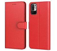 Tenphone Coque pour Xiaomi Redmi Note 10 5G, Etui Protection Housse Premium en Cuir PU,Pochette Fermeture Magnétique,Flip Case Compatible avec Redmi Note 10 5G (Book Rouge)