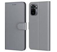 Tenphone Coque pour Xiaomi Redmi Note 10 / Note 10S, Etui Protection Housse Premium en Cuir PU,Pochette Fermeture Magnétique,Flip Case Compatible avec Redmi Note 10 / Note 10S (Book Gris)