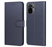 Tenphone Coque pour Xiaomi Redmi Note 10 / Note 10S, Etui Protection Housse Premium en Cuir PU,Pochette Fermeture Magnétique,Flip Case Compatible avec Redmi Note 10 / Note 10S (Book Bleu)