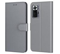 Tenphone Coque pour Xiaomi Redmi Note 10 Pro, Etui Protection Housse Premium en Cuir PU,Pochette Fermeture Magnétique,Flip Case Compatible avec Redmi Note 10 Pro (Book Gris)