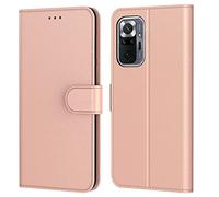 Tenphone Coque pour Xiaomi Redmi Note 10 Pro, Etui Protection Housse Premium en Cuir PU,Pochette Fermeture Magnétique,Flip Case Compatible avec Redmi Note 10 Pro (Book Rose)