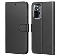 Tenphone Coque pour Xiaomi Redmi Note 10 Pro, Etui Protection Housse Premium en Cuir PU,Pochette Fermeture Magnétique,Flip Case Compatible avec Redmi Note 10 Pro (Book Noir)