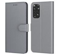 Tenphone Coque pour Xiaomi Redmi Note 11, Coque Redmi Note 11S, Etui Protection Housse Premium en Cuir PU,Pochette Magnétique,Flip Case Compatible avec Xiaomi Redmi Note 11S / Note 11 (Book Gris)