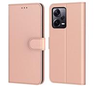 Tenphone Coque pour Xiaomi Redmi Note 12 5G, Coque Redmi Note 12,Etui Protection Housse Premium en Cuir PU, [Emplacements Cartes], Pochette Flip Case Compatible avec XIaomi Note 12 Book (Rose)