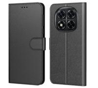 Tenphone Coque pour Xiaomi Redmi Note 14 Pro 5G (Pas pour 4G) en Cuir PU Premium | Housse Etui Multi-Carte, Pochette Fermeture Magnétique, Protection Anti-Choc Compatible avec Book (Noir)