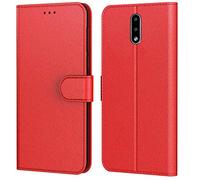 Tenphone Etui Coque pour Nokia 2.3,Plusieurs Couleurs Disponible,Protection Etui Housse Premium en Cuir PU,Fermeture Magnétique pour (Nokia 2.3 (6,21 Pouces), Book Rouge)
