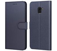Tenphone Etui Coque pour Samsung Galaxy J6 2018, Protection Etui Housse en Cuir Portefeuille,[Livre Horizontale],[Emplacements Cartes],[Fonction Support],pour (Galaxy J6 2018 (5,6"), Bleu)